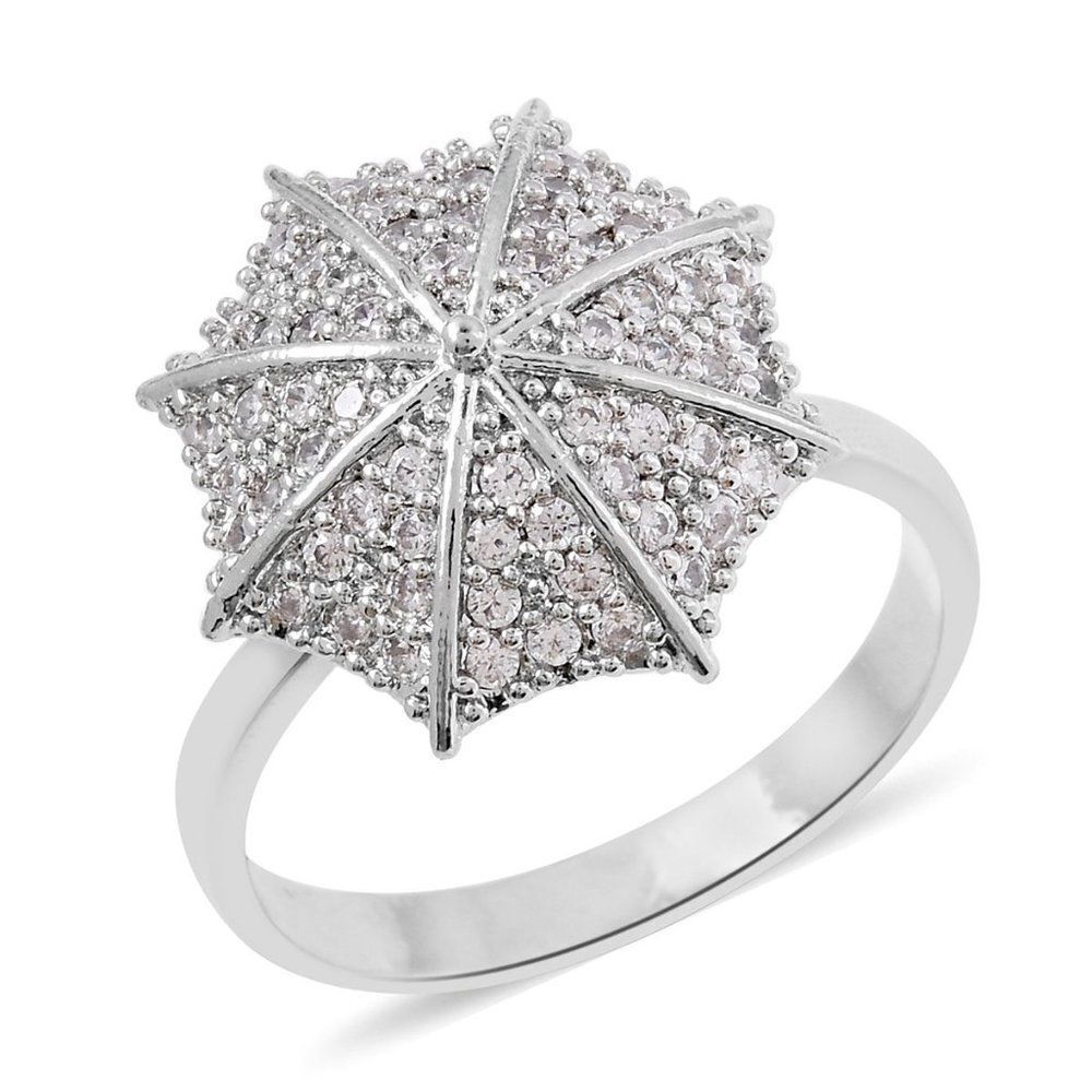 Simulated Diamond Umbrella Ring Size 8